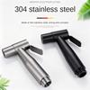 Bathroom Stainless Steel Faucet Spray Handheld Toilet Bidet Faucet Stainless Steel Hand Bidet Sprayers Brushed Water Sprayer