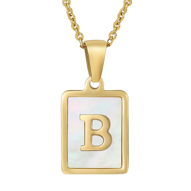 Stainless Steel Shell Letter Necklace For Women European And American Style Fashion Jewelry Wholesale