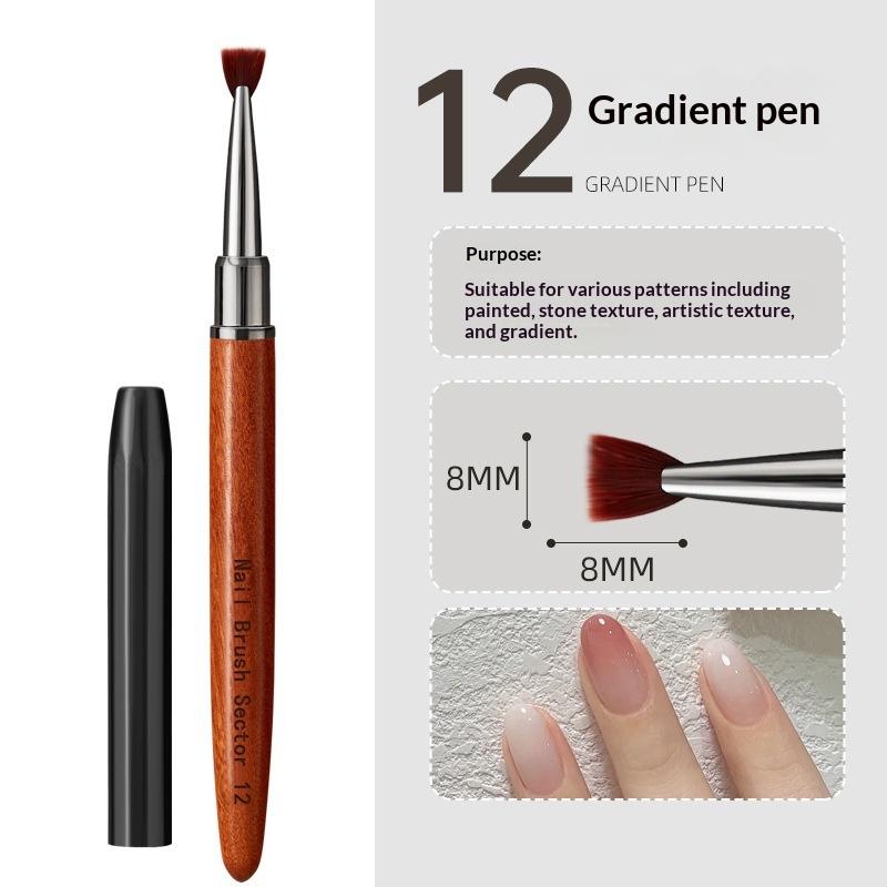 Nail Art Liner Brush Detail Brush Wood Handle Drawing Painting Pen UV Gel Extension Carving Pen Manicure Tool