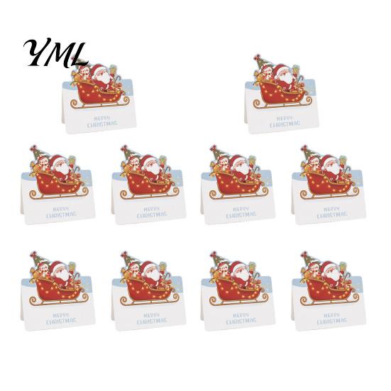 Display Cards 10 Pcs 3D Christmas Greeting Card, Cute Tree Santa Snowman Handwritten Holiday Notes Wreath Design for Festive Messages, Wishes Claus