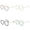 Summer Trendy Flat Glasses With Blue Light Protection And Metal Frame For Fashionable Men And Women