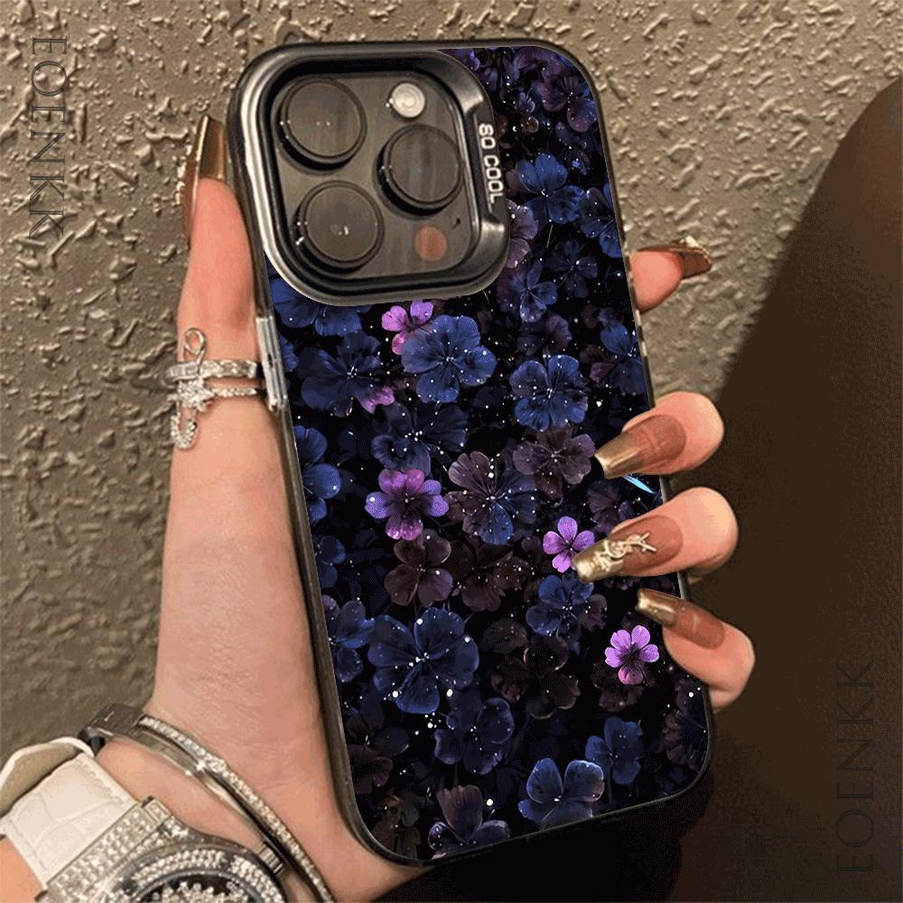 Purple Rhythm Flower Cluster Unique Phone Case for iPhone 17 16 15 14 13 12 11 Series Pro Max Plus