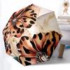 1pc Floral Leopard Automatic Open/close Umbrella, 8-Rib Sturdy Structure, Auto Folding/Opening, Portable Travel Umbrella for Women,110