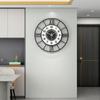 Large World Map Wall Clock, Metal Minimalist Modern Clock, Round Silent Non-Ticking Battery Operated Wall Clocks for Living Room/Home