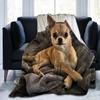 Cute Chihuahua Dog Flannel Blanket Bedspread for Bedroom Bedding Decor Multiple Sizes Fluffy Plush Soft Sofa Bed Throw Blanket