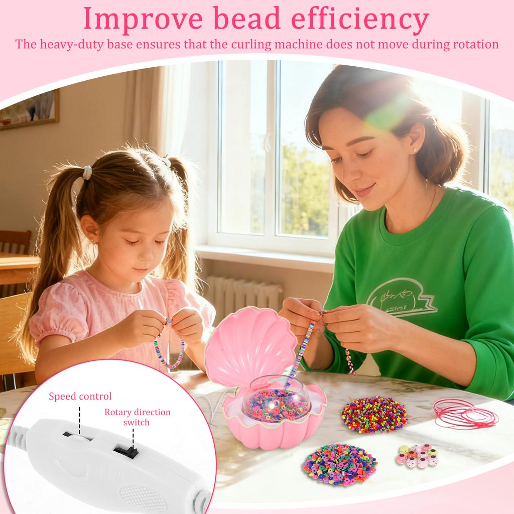 Plastic Electric Bead Spinner Efficient Adjustable Speed Bracelet Bead Spinner for DIY Beginner Bracelets Necklaces Making Gift