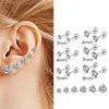 Silver Needle Shiny Zircon Stud Earrings Women Style Cute Sweet Jewelry Accessories Simple  Jewelry Accessories