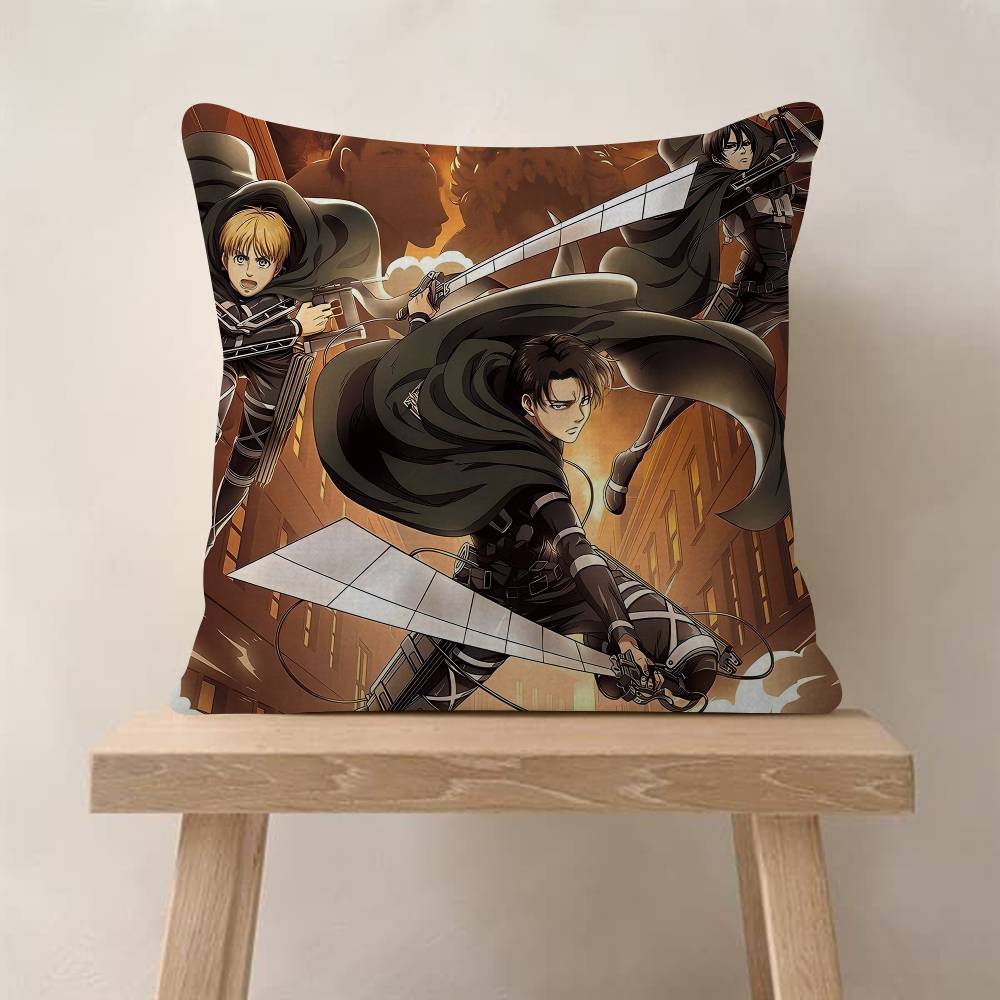 Vintage Anime AAttack On Titan Pillowcase Toon Gift Cushion Cover Bedroom Home Sofa Chair Seat Decor Pillow Case
