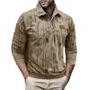 Men S Long Sleeve Turn Down Collar Jacquard Polo Style Casual Loose Pullover Sweatshirt