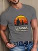 Unisex O Neck Tee Retro Sunset Father Son Fishing Art Print Cotton Short Sleeve Loose Summer Breathable Daily Casual Basic Wear Top