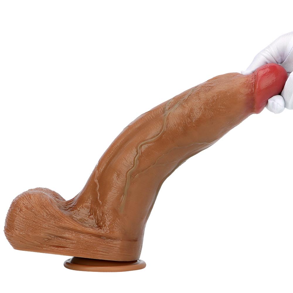 Tekutý silikon simulace dvojité tvrdosti Nadměrné dildo Sexuální hračky pro dospělé Realistický pásek na penis na penisu