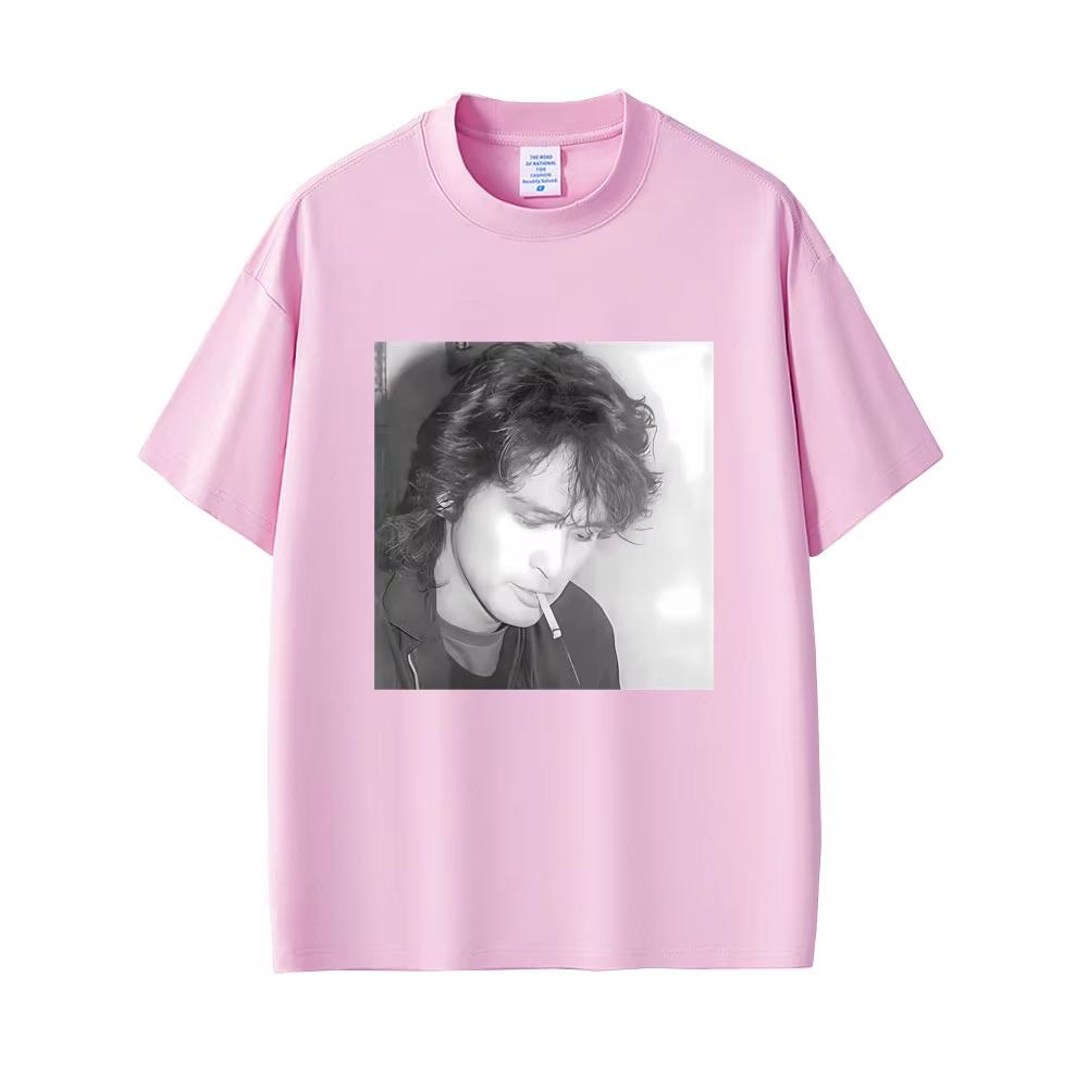 Rock men's shirt O-Neck Short Sleeved Viktor Tso Smoking Graphic Women's oversized Tshirt