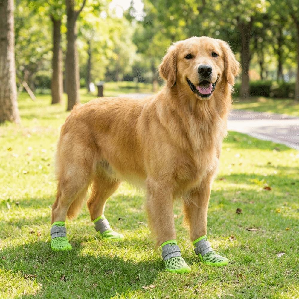 Breathable Dog Mesh Shoes Soft Summer Dog Shoes Anti Slip Dog Shoes for 4PCS/SET Spring Summer