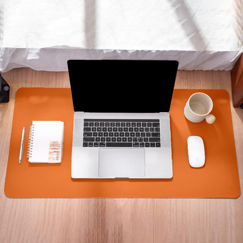 

Очень большой нескользящий кожаный коврик для мыши из пробки - Однотонный, с возможностью нанесения логотипа, Идеален для студентов и офисных столов Orange