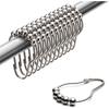 12-Pack Stainless Steel Shower Curtain Rings with Smooth Glide Roller Balls, Chrome Finish, Rust Resistant Hooks for Bathroom Rods