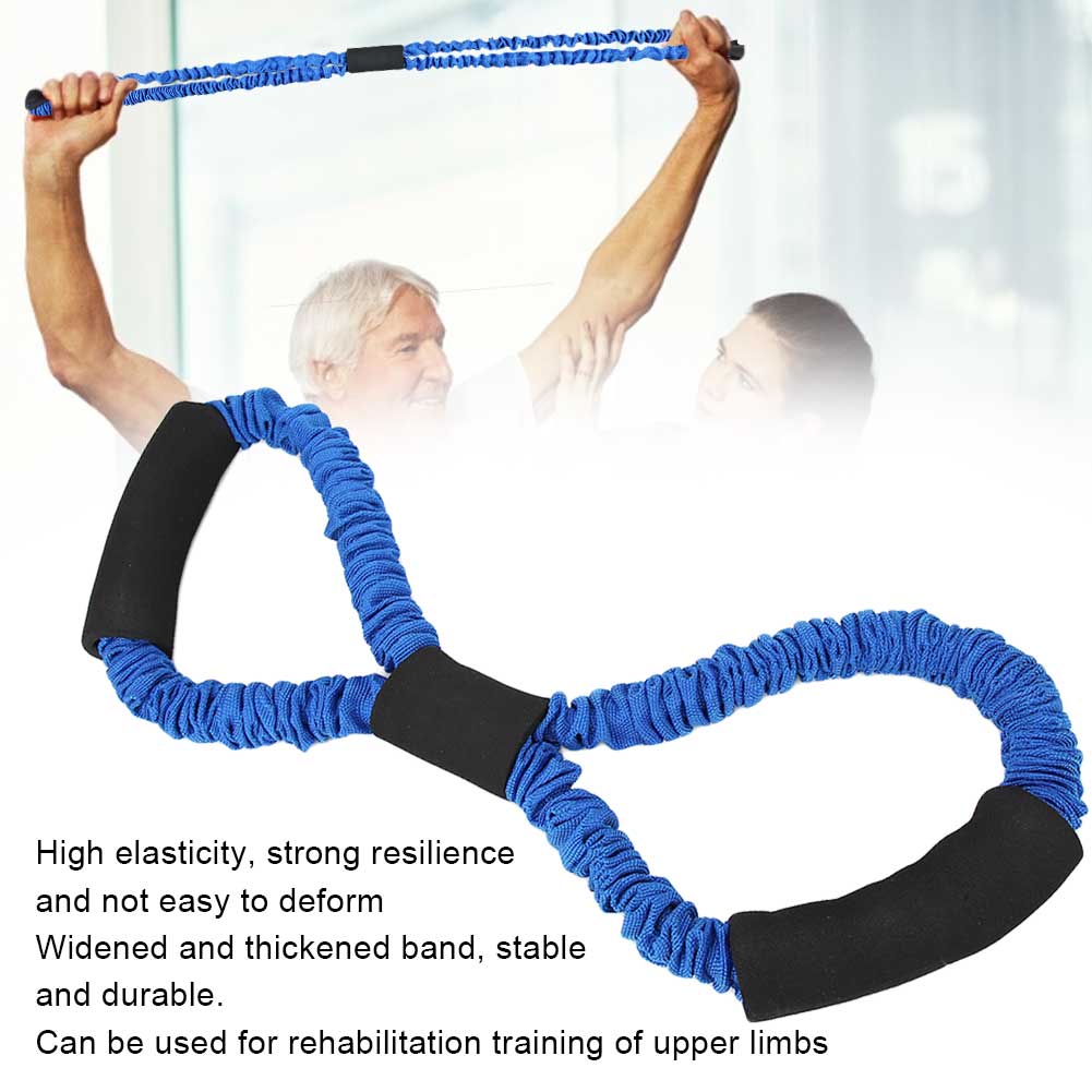 Elderly Stroke Recovery Elastic Tension Resistance Band Fitness Strength Training Pulling RopeBlue 40LB