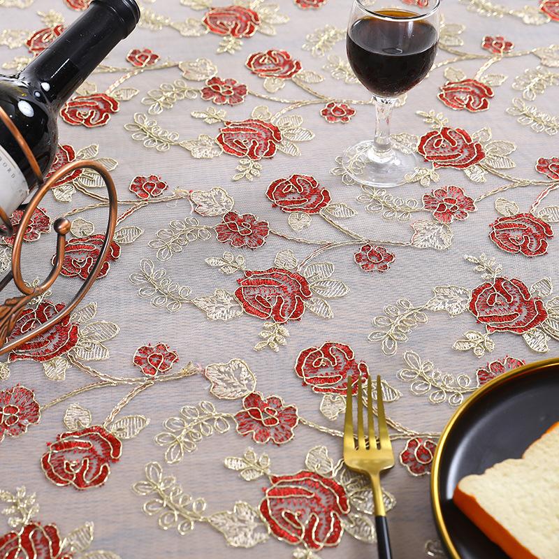 Embroidered Furniture Cover Cloth Dustproof Cloth Tablecloth Round Table Square Table Tablecloth Air Condi