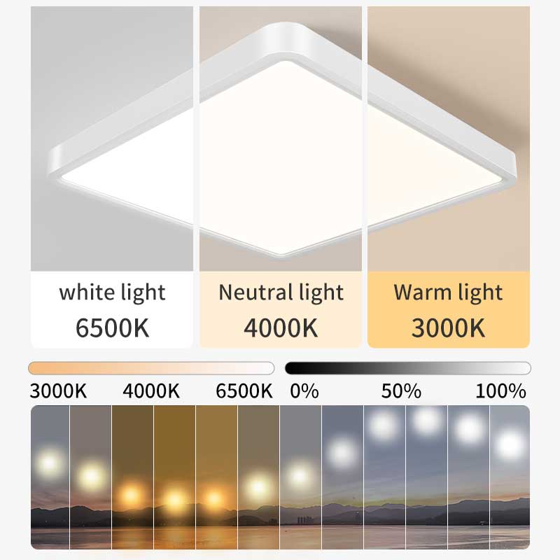110V 220V LED Ceiling Lamps Square Modern Smart Ceiling Light Remote Control Dimmable For Living Room Bedroom  Night Panel Light
