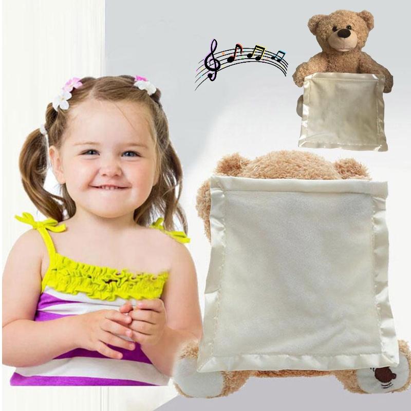 Cute Talking Teddy Bear Plush Toy 35cm Height Rechargeable Shy Face Battery Operated