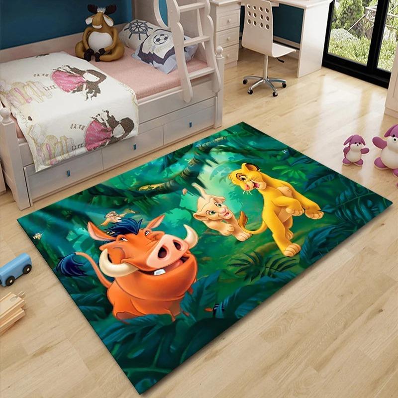 The Lion King Pattern 3D Kids Bedroom Bedside Carpet Non Slip Soft Floor Mat Sofa Coffee Table Rugs for Home Decor