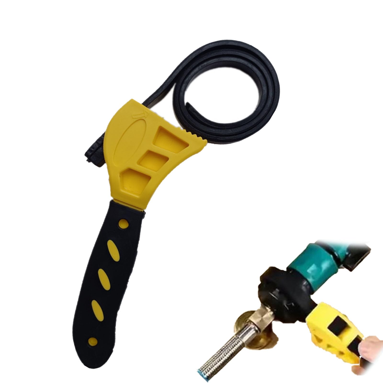 HUIKKJP Belt Wrench, Multifunctional Rubber/Rubber Belt Wrench, Filter/Bottle Lid Opener, Vehicle Maintenance Tool,