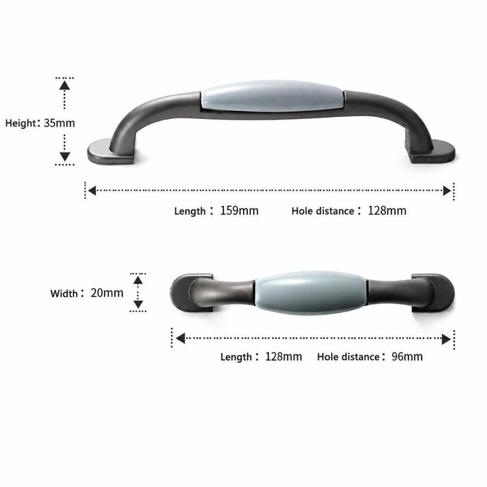Zinc Alloy Cabinet Furniture Handle Blue Gray Cabinet Pulls Wardrob Handle Cabinet Door Hardware