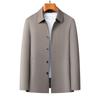 Spring and Autumn Mulberry Silk Men's Jacket Middle-aged Loose Thin Large Size Top Business Casual Lapel Dad Jacket
