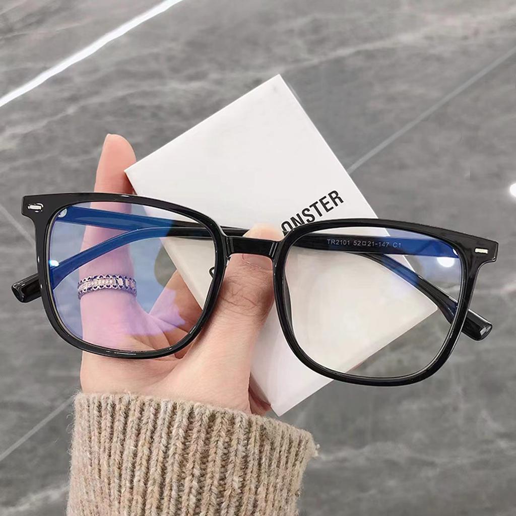 1Pcs Vintage Square Frame Computer Glasses Women Men Anti Blue Eyewear  Simple Design Flat Mirror eyewear