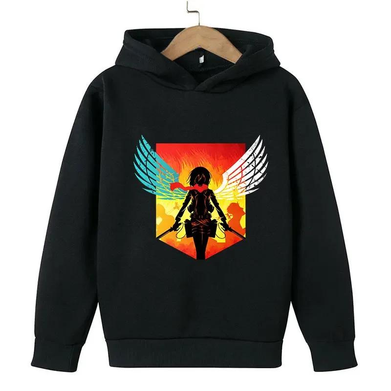 Attack Titan Print Boys and Girls Spring and Autumn Hooded Sweatshirt