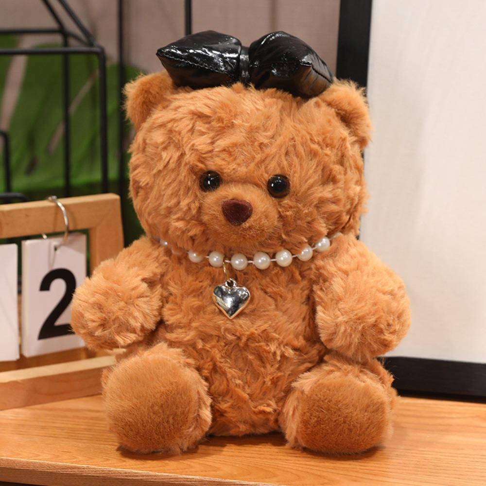Bow Bear Plush Toy Dress Up Stuffed Animal Pillow Fluffy Plush Bear Doll  Room Decor
