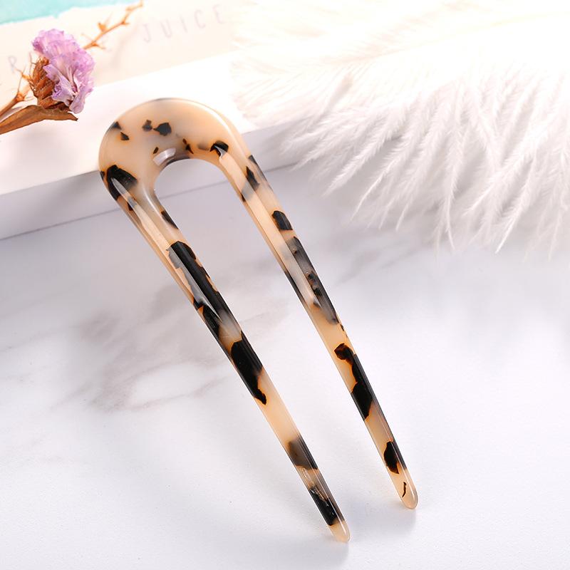 Fashion Acetate Hair Sticks For Women Girls Shell Hair Clip Pins U Shape Hairpins Hair Bun Maker Fashion Hair Accessories