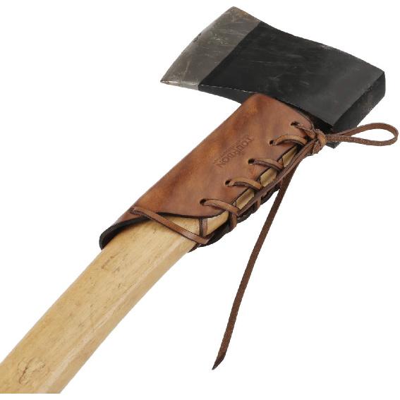 TOURBON Leather Axe Handle Protection Covers - Dark Brown