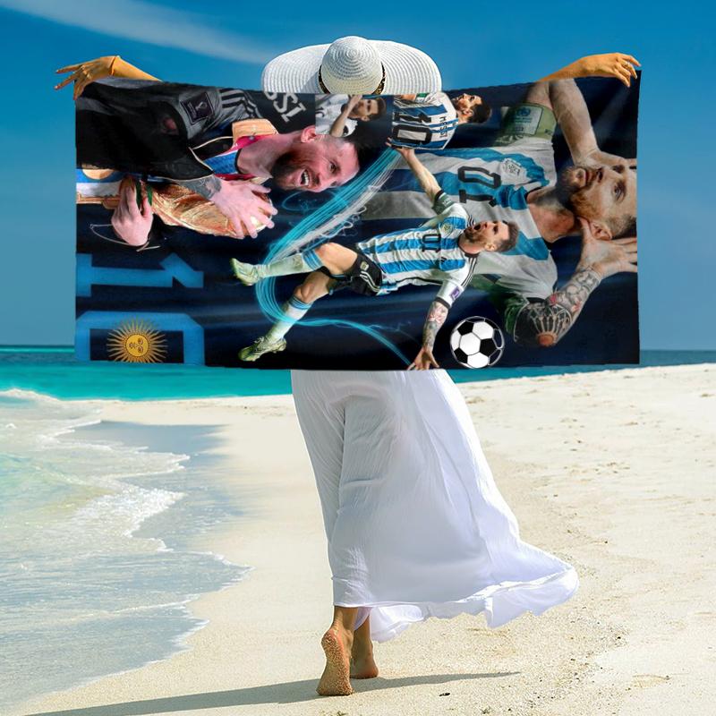 1pc Argentina Football Team Microfiber Quick Dry Beach Towel Absorbent Soft Oversized Sand Free Towel for Travel Pool Gym Swimming Yoga 20a174