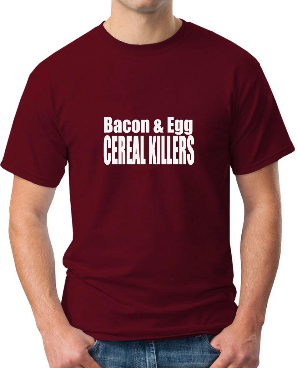 BACON AND EGG CERIAL KILLERS - FUNNY BREAKFAST SLOGAN Mens T-Shirt M