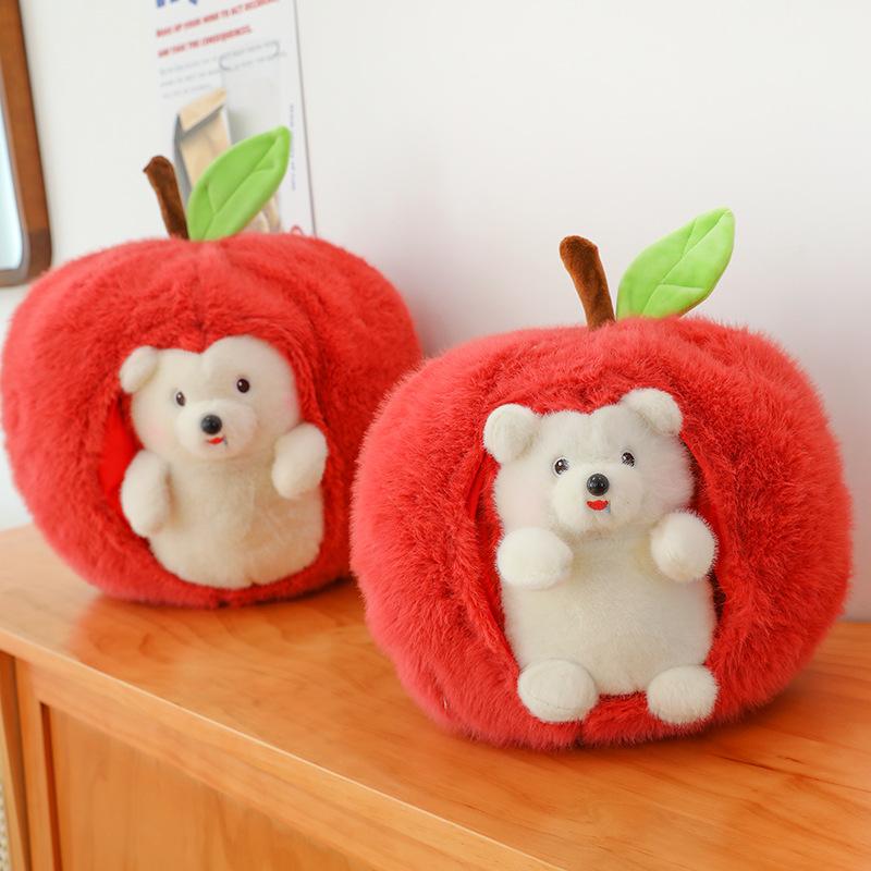 Apple Hedgehog Plush Toy Doll Removable Apple Nest Cute Steal Throw Pillow Couple Girl Gift