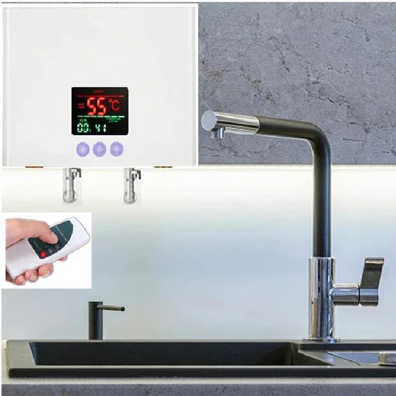 Instant Tankless Electric Water Heater 3000W 220V Wall Mounted Fast Heating for Bathroom Shower Kitchen Sink