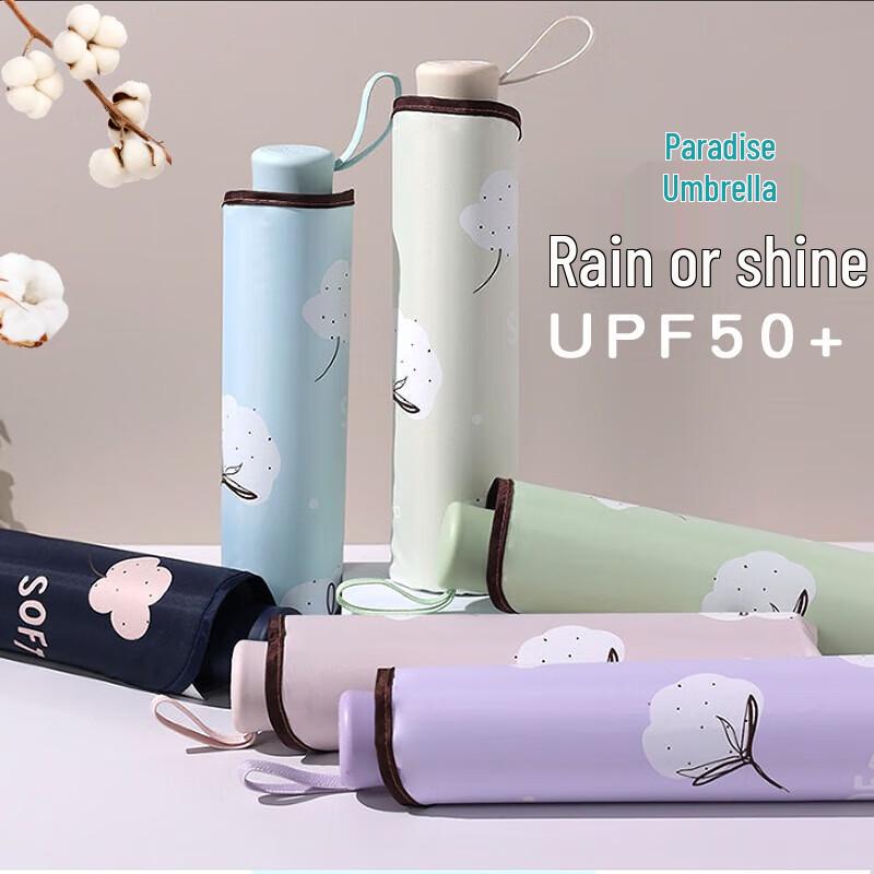 Heaven Umbrella 3-Fold Black-Coated Floral Sun/Rain Umbrella