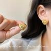 Real Gold Electroplating High-end Temperament Broken Ice Heart Stud Earrings Women's Sterling Silver Needle Metal Fashion Retro Earrings