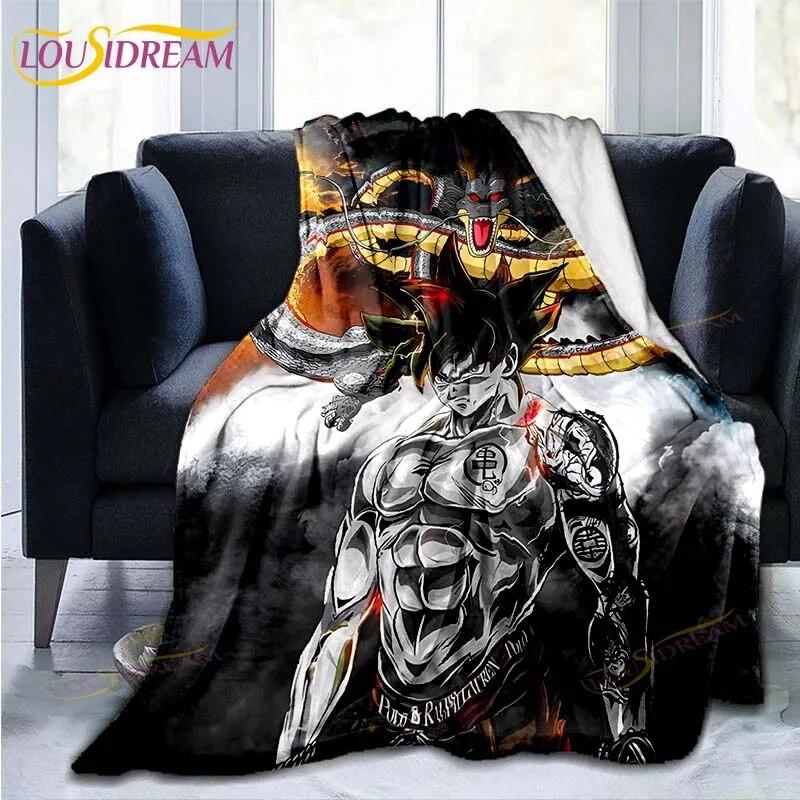 Couverture en flanelle avec personnages de dessins animés japonais célèbres, couverture polaire pour enfants, canapé, voyage, Camping