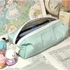 Cream Color Pencil Case Cosmetic Bag Stationery Storage Bag Aesthetic Pencil Bags  for Girls