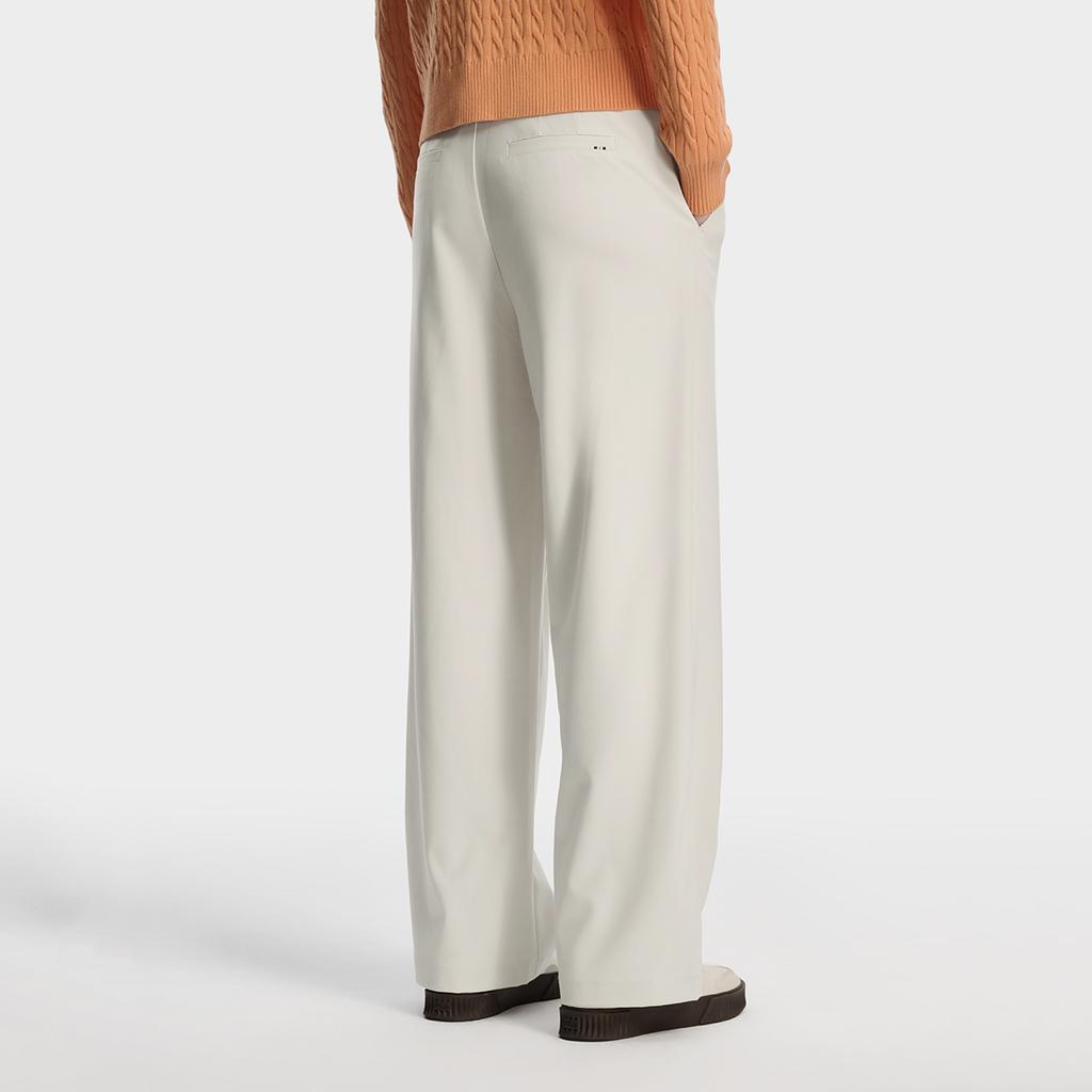 FILA Heritage Fashion Simple Classic Retro Elegant Versatile Comfortable Woven Casual Pants Women bottoms Rice-Color F11W618801FBG