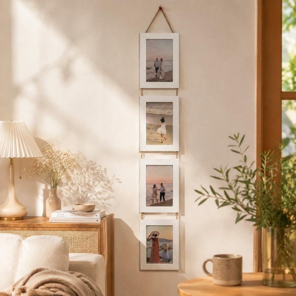 Linked Photo Holder Wall Art Picture Frame 6-Inch Vertical Photo Wall Bedroom