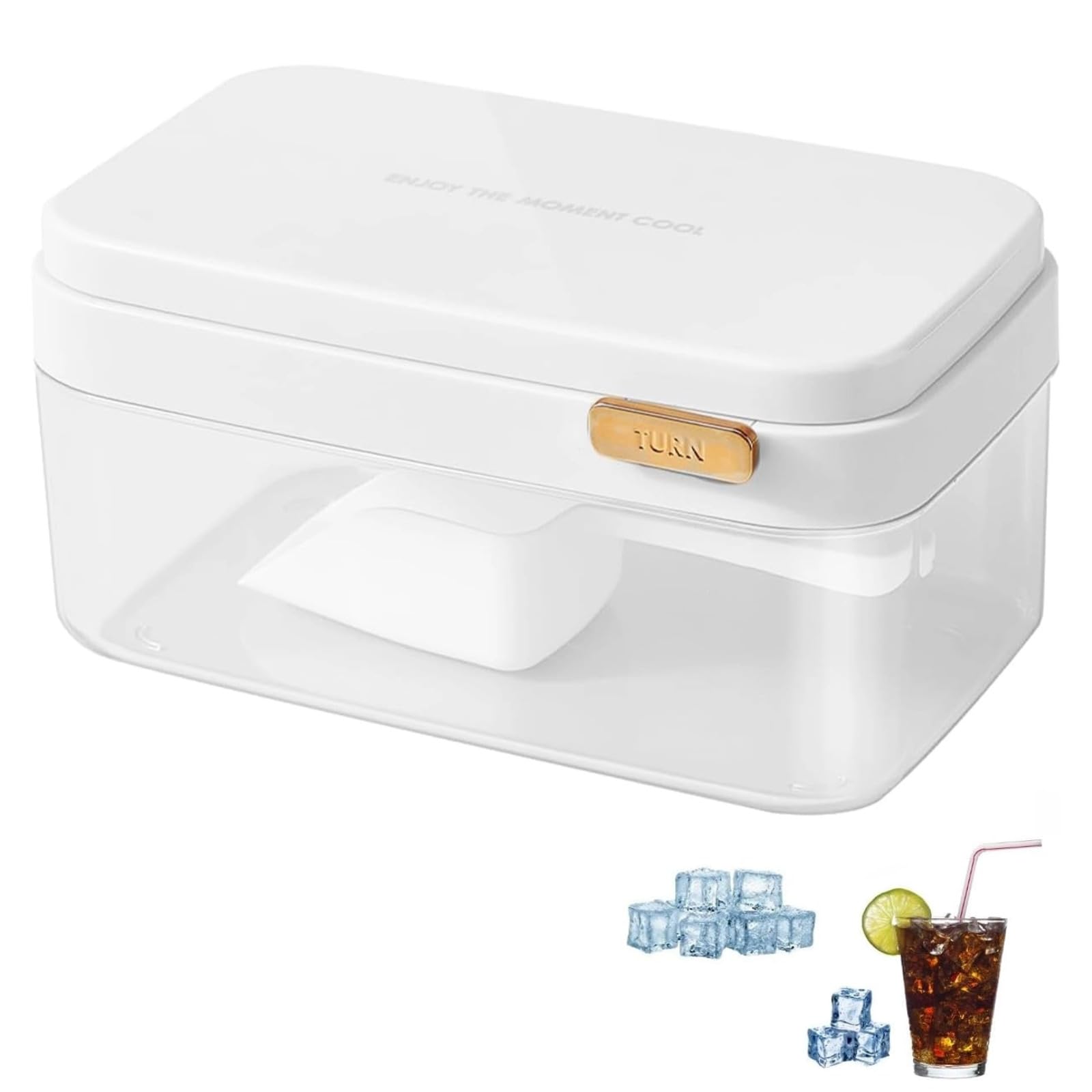 

Itisyou Ice Cube Tray with Smooth Ice Removal Design, Large Capacity Ice Maker with Lid, Home Ice Cube Maker with Ice Box, Ideal for Freezing