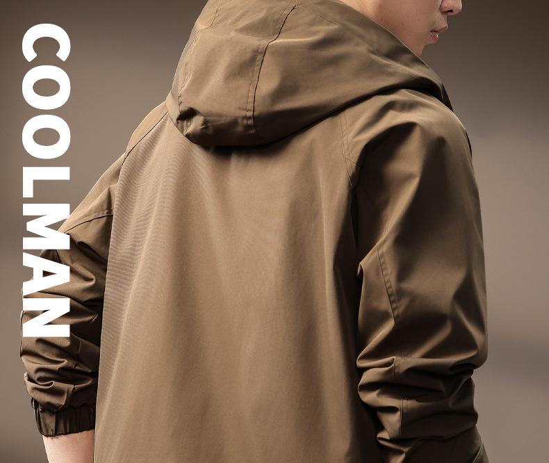 Premium Men's Outdoor Hooded Windbreaker - Functional, Durable, Autumn/Winter Jacket with Loose Fit and Three-Proof Technology