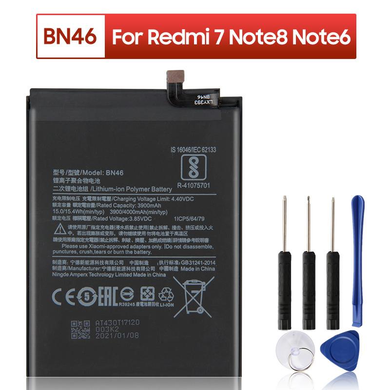 NEW Replacement Battery For Xiaomi Redmi Note 8 Redmi Note 8T Redmi 7 Redmi Note 6 BN46 Phone battery 4000mAh