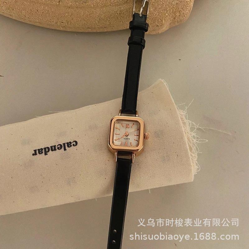 Modern Ins Korean Style Small Square Sugar Student Womens Watch With Chic Design Thin Strap