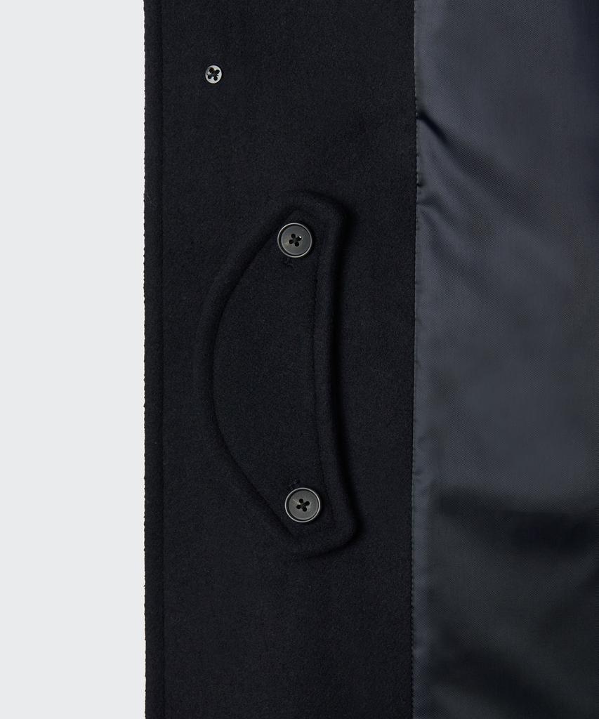 Musinsa Standard Wool Blend Oversized Muff Pocket Half Balmacaan Coat [Navy]