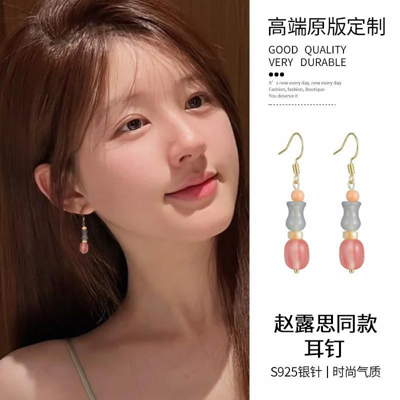 Ink painting butterfly earrings Guochao antique style long tassel water drop pendant earrings gentle wind earrings
