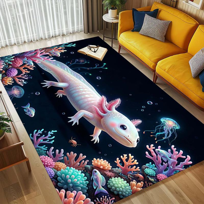 Axolotl Ocean Living Room Nonslip Area Rug Soft Carpet For Bedroom Game Playroom Sofa Office Home Decor Doormat Christmas Gift C92928