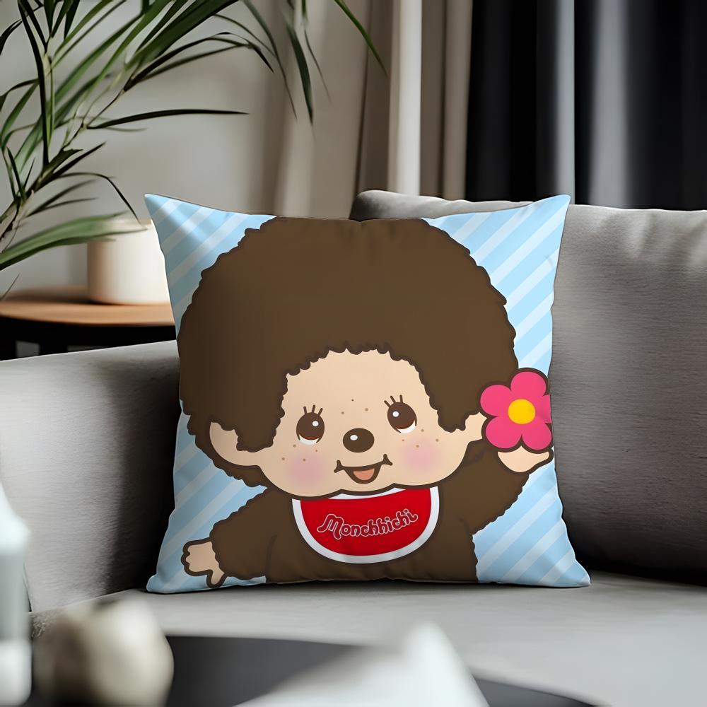 Viral Mmonchhichiead Cushion Cover Antidustmite Pillowcase Invisible Zipper Silky Short Plush Sofa Cushion Cover